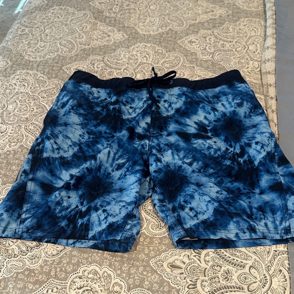 Men's Blue Tie-Dye Swim Shorts